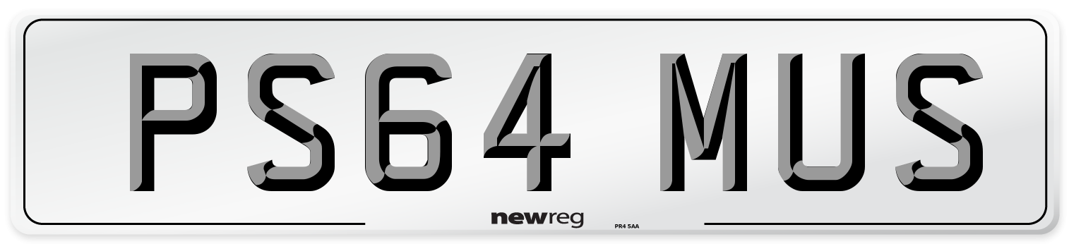 PS64 MUS Number Plate from New Reg